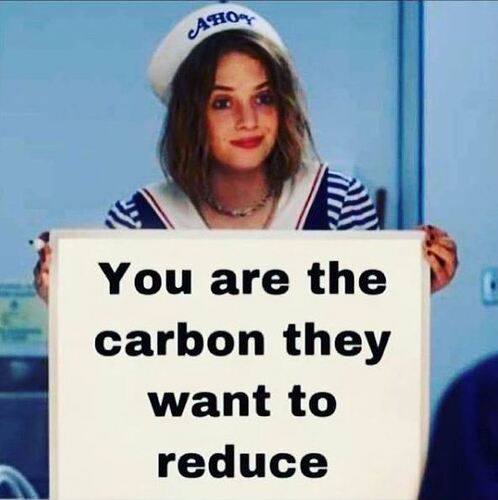 You are the carbon they want to reduce